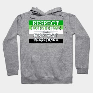 Respect Exsistence or Expect Resistance, Agender Pride Flag Hoodie